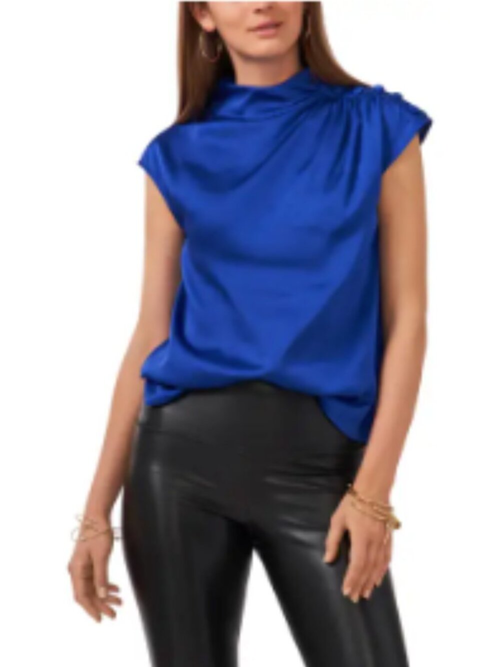 Vince Camuto Royal Blue One Shoulder Blouse